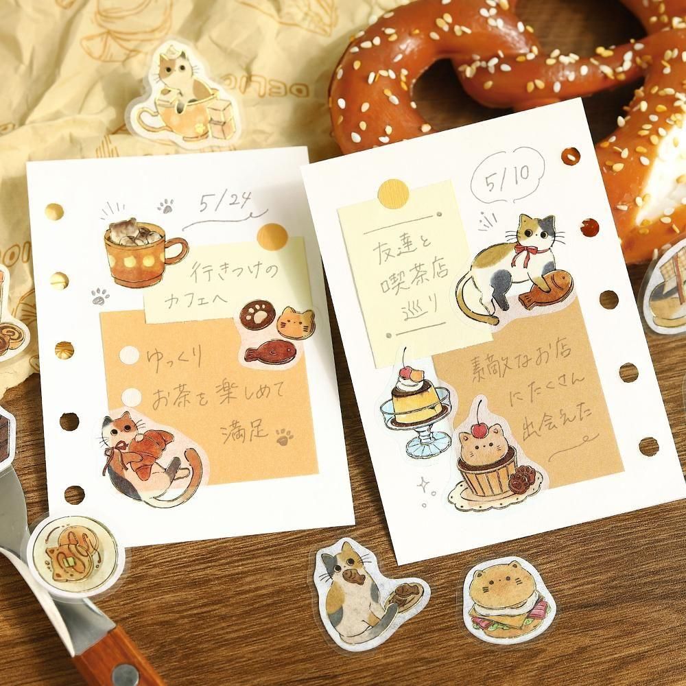 BGM Flake Stickers - Welcome Meow - Cafe Mikeneko