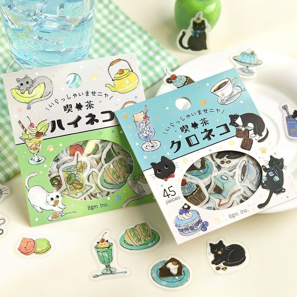 BGM Flake Stickers - Welcome Meow - Cafe Kuroneko