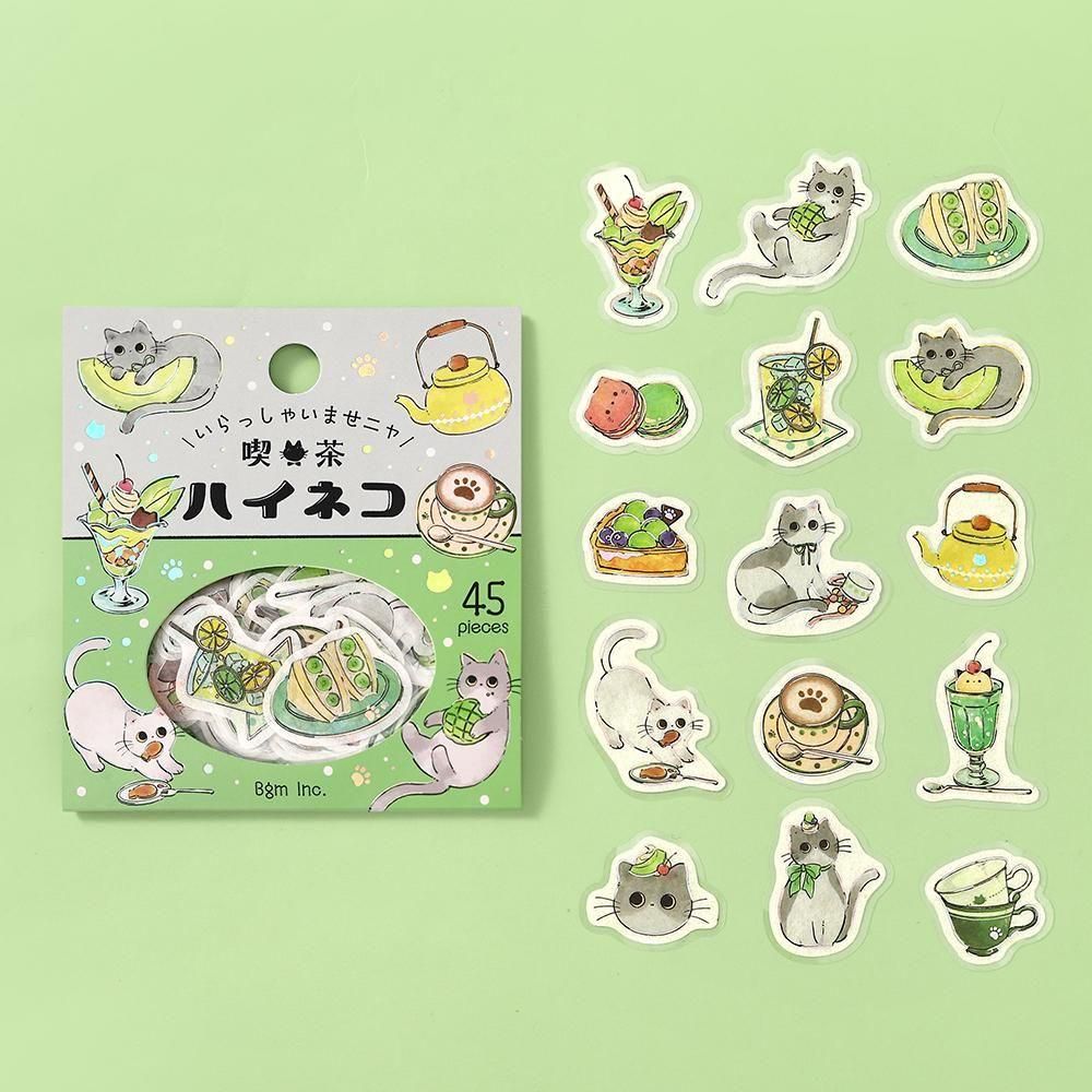 BGM Flake Stickers - Welcome Meow - Cafe Haineko