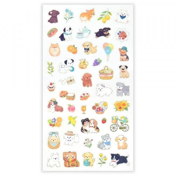 NB Large Clear Sticker - Mattari - Dog and Picnic