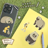 NB ZOOm in Animals Flake Stickers - Tanuki
