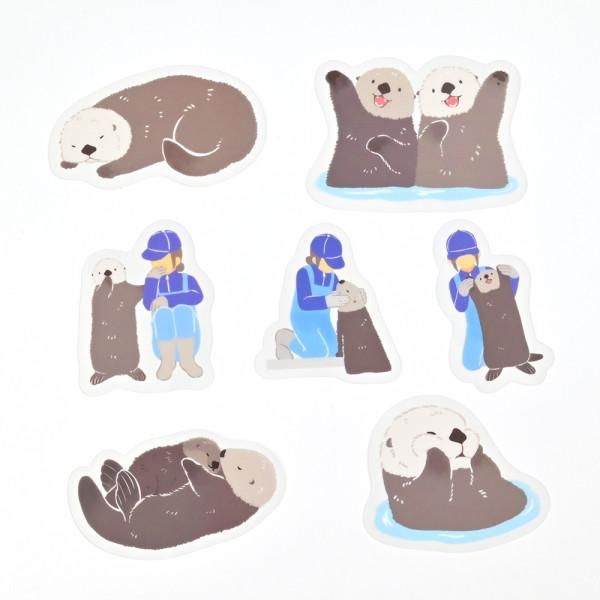 NB ZOOm in Animals Flake Stickers - Sea Otter