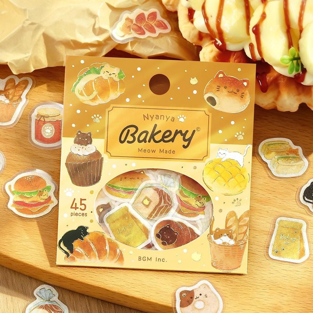 BGM Flake Stickers - Let's Eat, Meow! - Meow Bakery