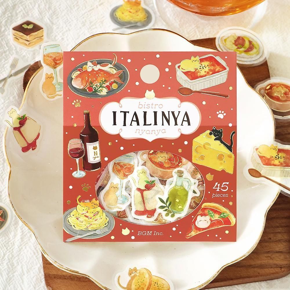 BGM Flake Stickers - Let's Eat, Meow! - Italinyan