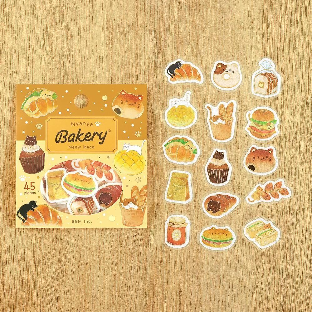 BGM Flake Stickers - Let's Eat, Meow! - Meow Bakery