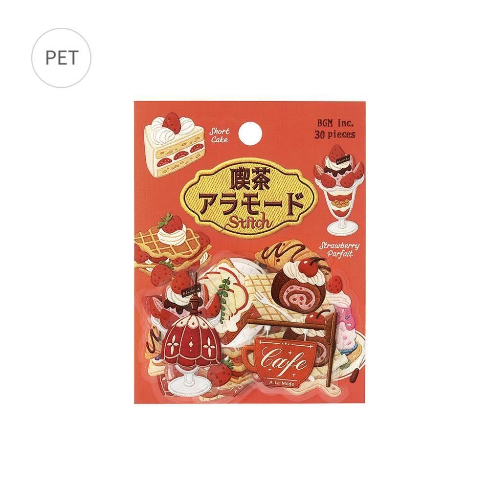 BGM Clear Flake Stickers - Cafe A La Mode Embroidery Book - Red