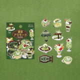 BGM Clear Flake Stickers - Cafe A La Mode Embroidery Book - Green