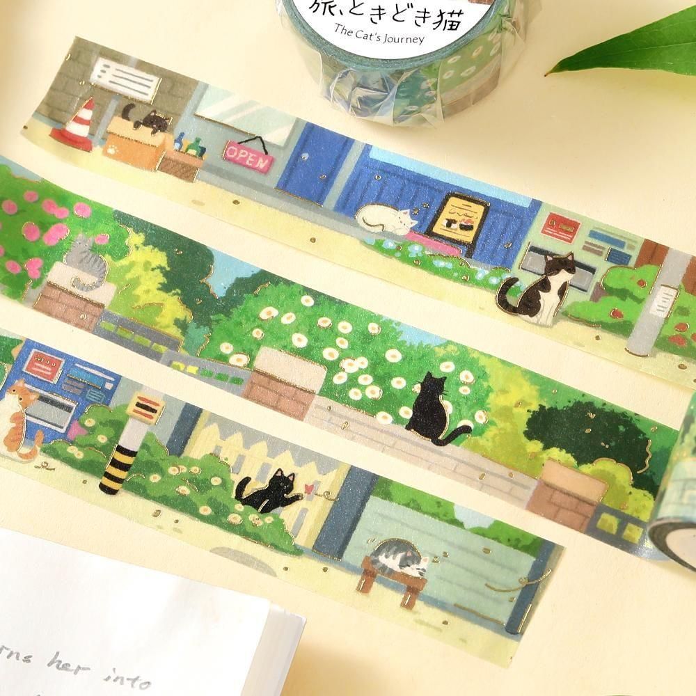 BGM Washi Tape - Travel, Sometimes Cats - A Garden Bathed in Sunlight Filtering Through the Trees