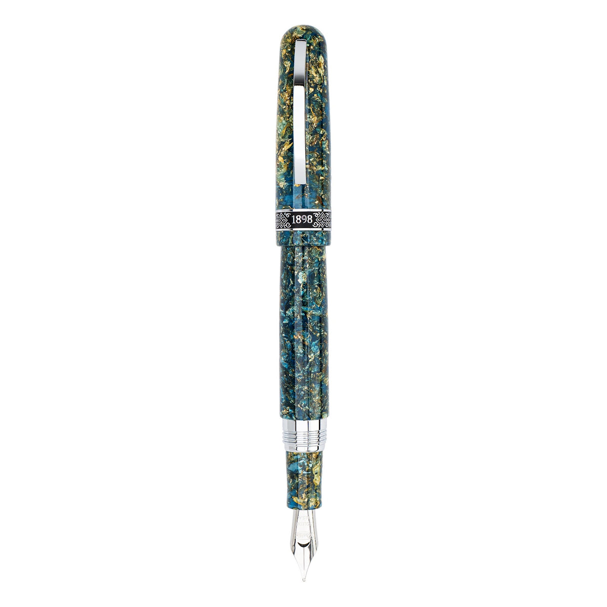 Conklin 1898 Solaris Fountain Pen - Blue w/ Chrome Trim