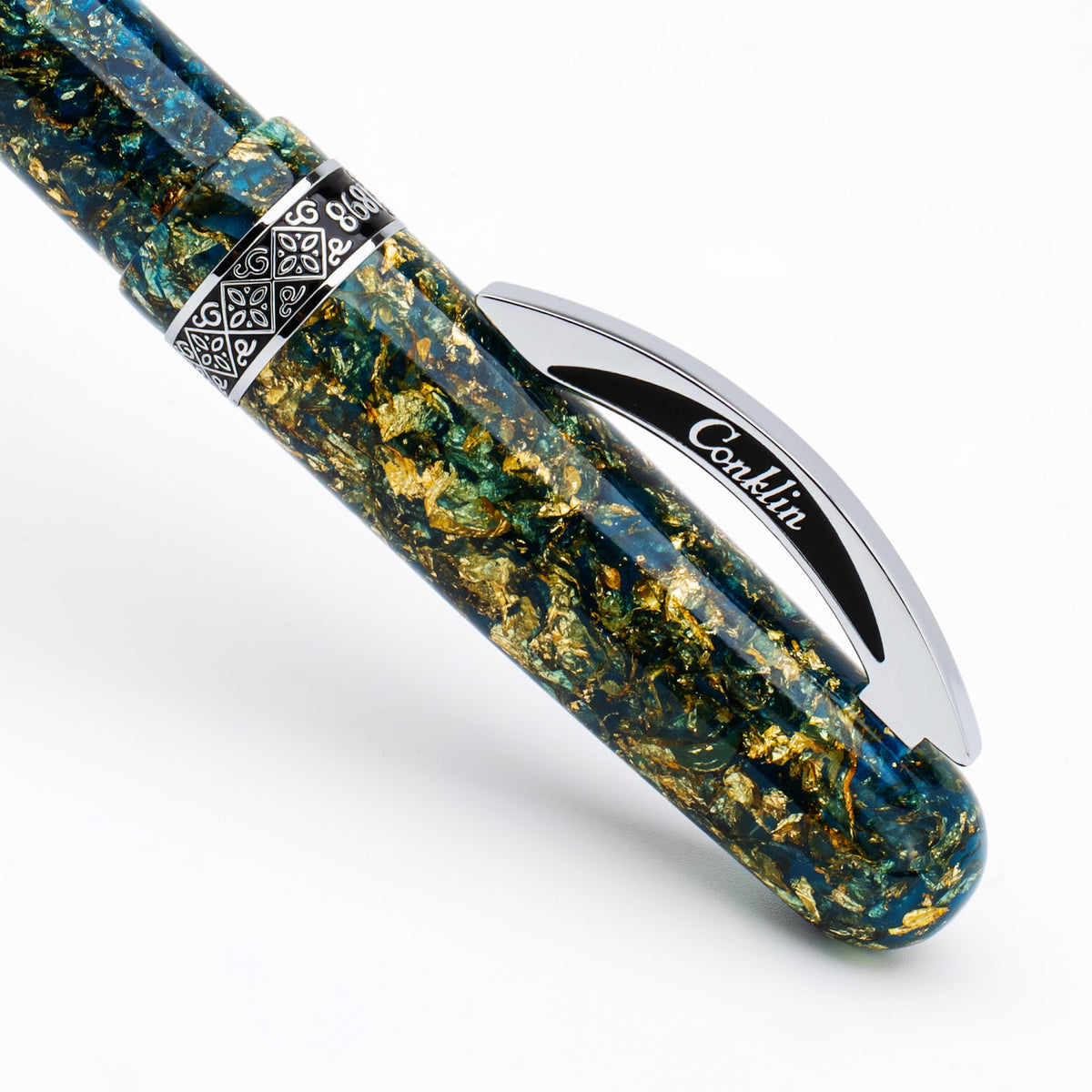 Conklin 1898 Solaris Ballpoint Pen - Blue w/ Chrome Trim