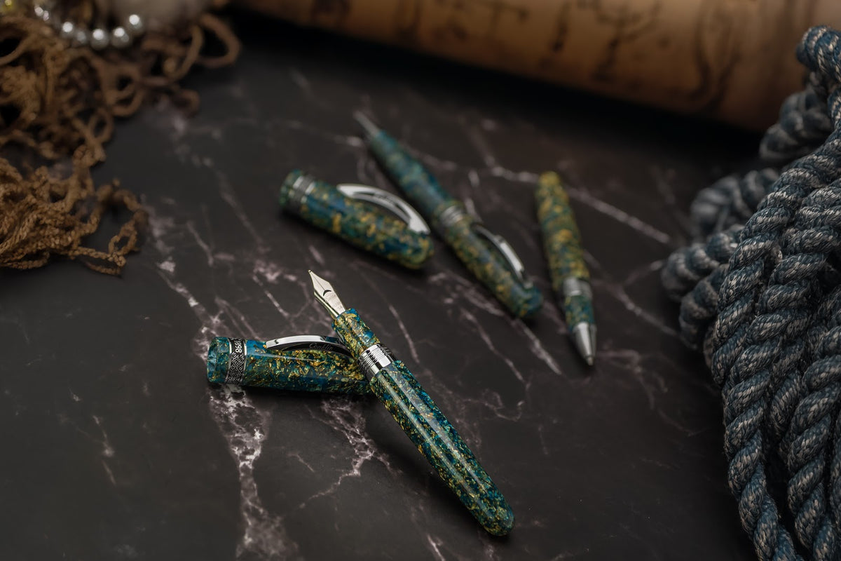 Conklin 1898 Solaris Fountain Pen - Green w/ Chrome Trim