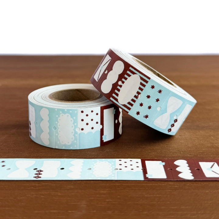 Stamp Marché Label Sticker - PopMix - Brown x Blue