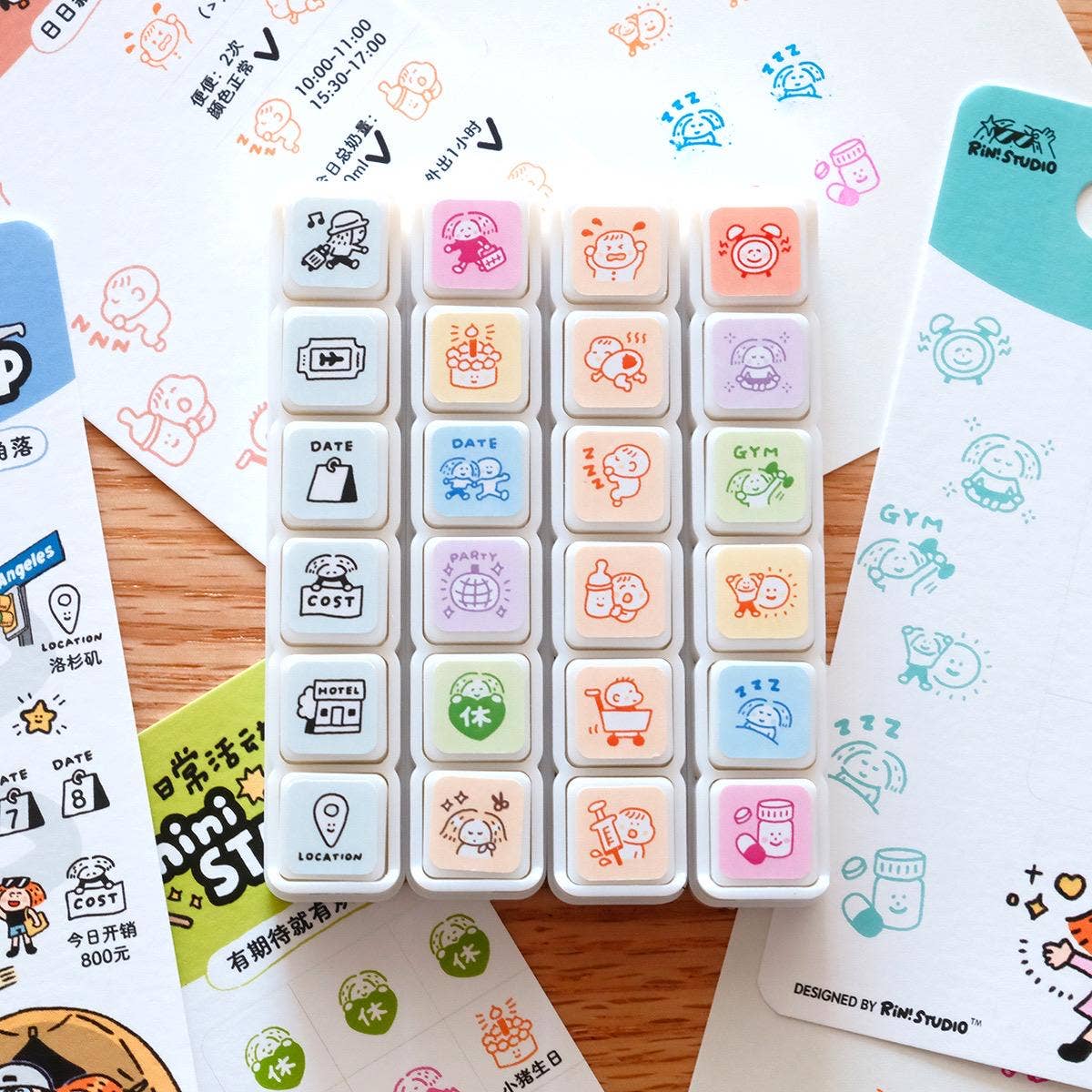 RiN! Studio Mini 6-in-1 Stamp - Routine