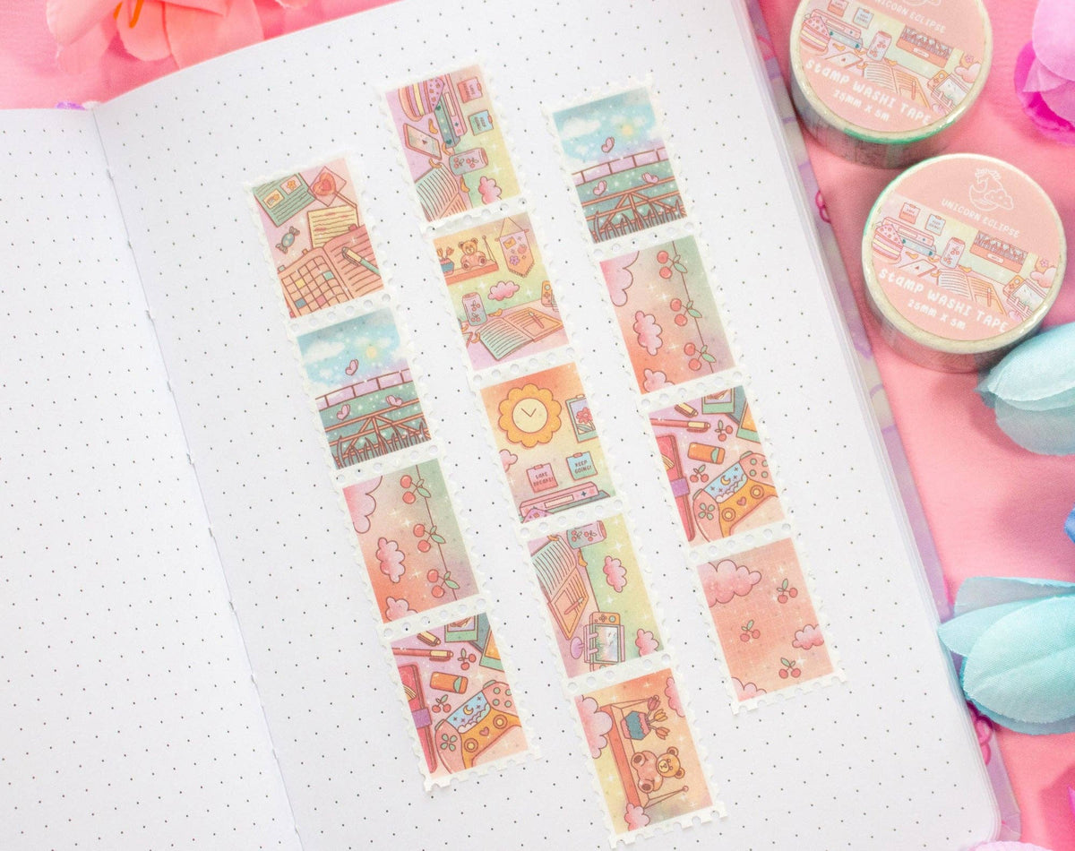 Unicorn Eclipse Study Break Stamp Washi Tape
