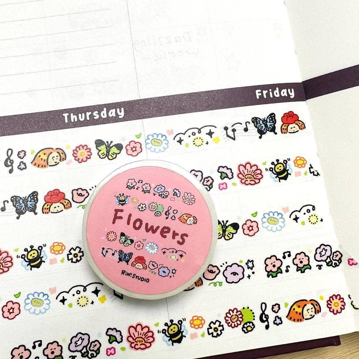 RiN! Studio Flower Mini Washi Tape