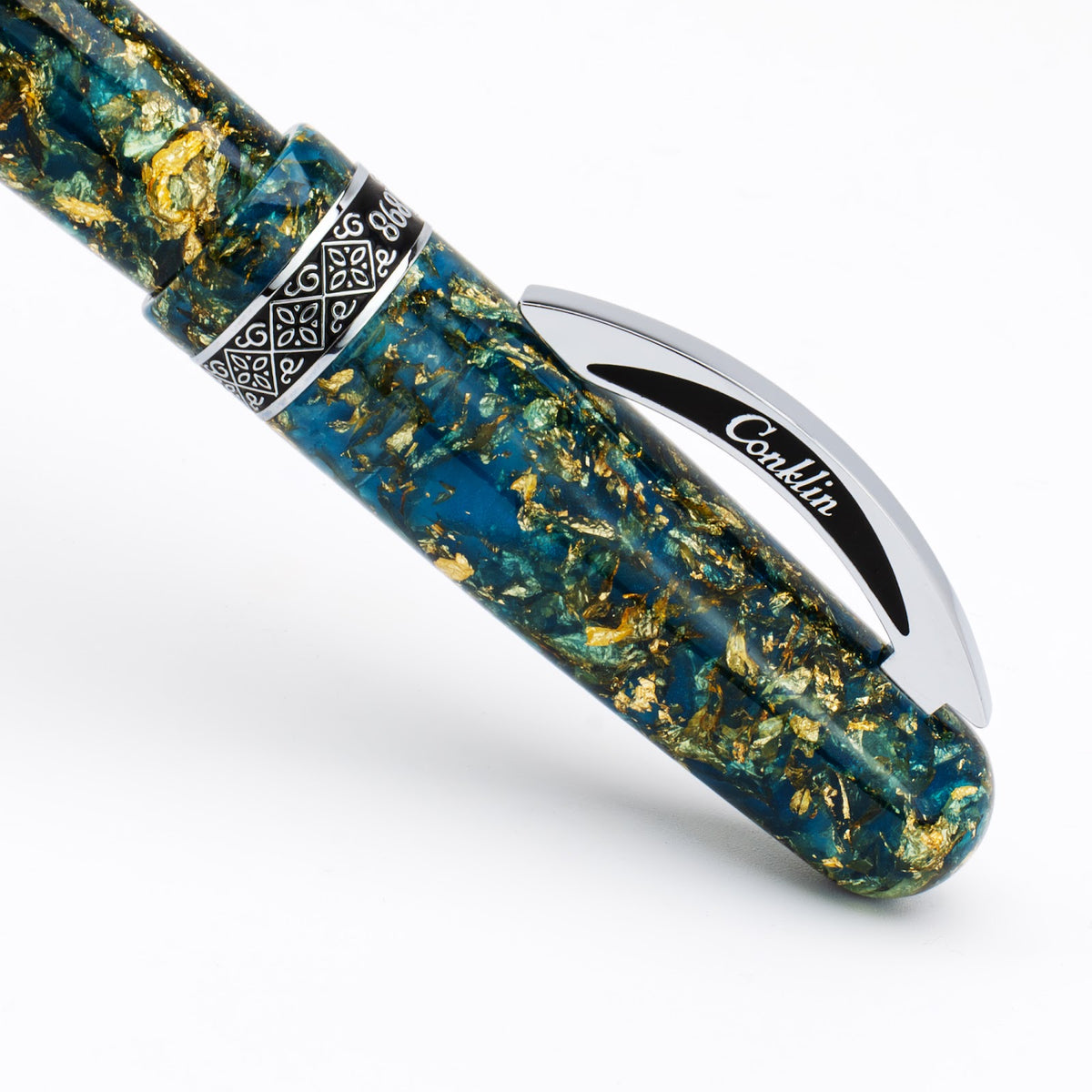 Conklin 1898 Solaris Rollerball Pen - Blue w/ Chrome Trim