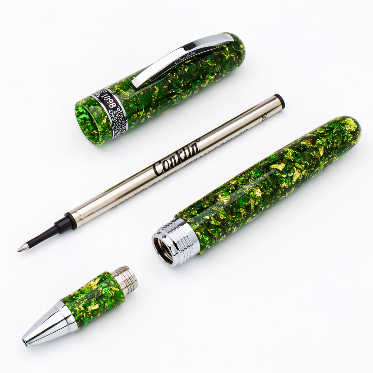 Conklin 1898 Solaris Rollerball Pen - Green w/ Chrome Trim