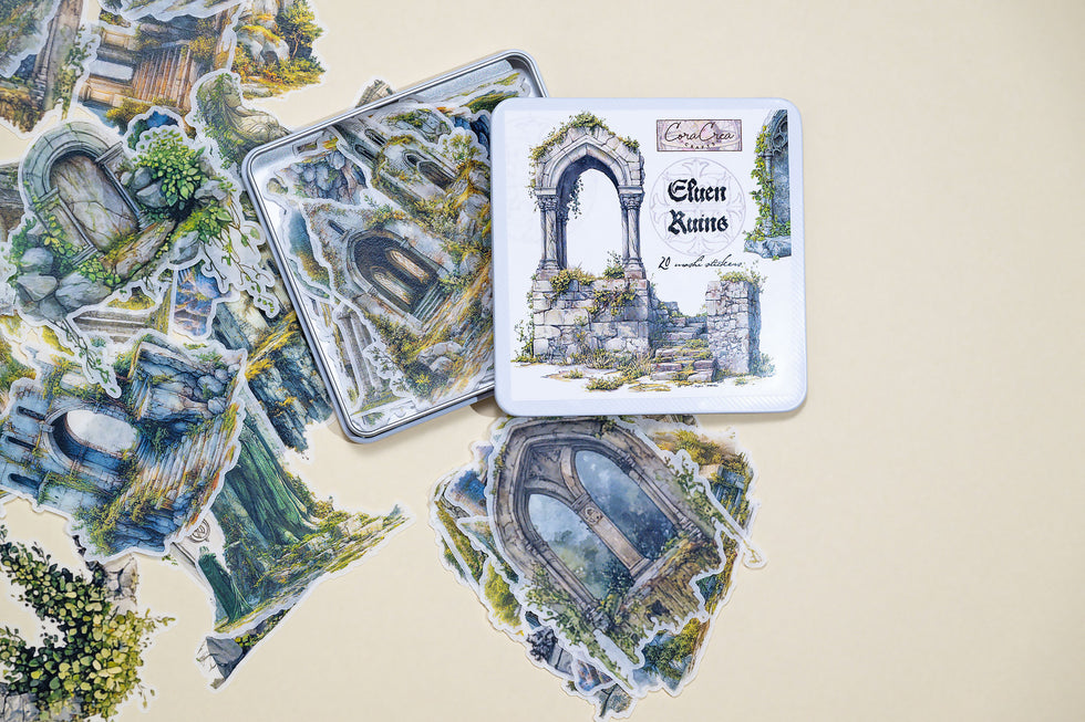 Atlas Stationers - CoraCreaCrafts Sticker Box - Elven Ruins - Stickers - Image 2