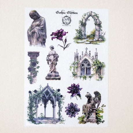 Atlas Stationers - CoraCreaCrafts Sticker Sheet - Gothic Gardens - Stickers