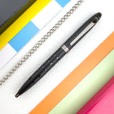 monteverde-illusia-gel-pen-black-with-diamond-shapes-front-chrome
