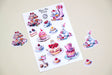 Atlas Stationers - CoraCreaCrafts Sticker Sheet - Alice's Tea Party - Stickers