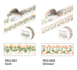 EL COMMUN Petit et Grand Masking Tape - Dinosaur