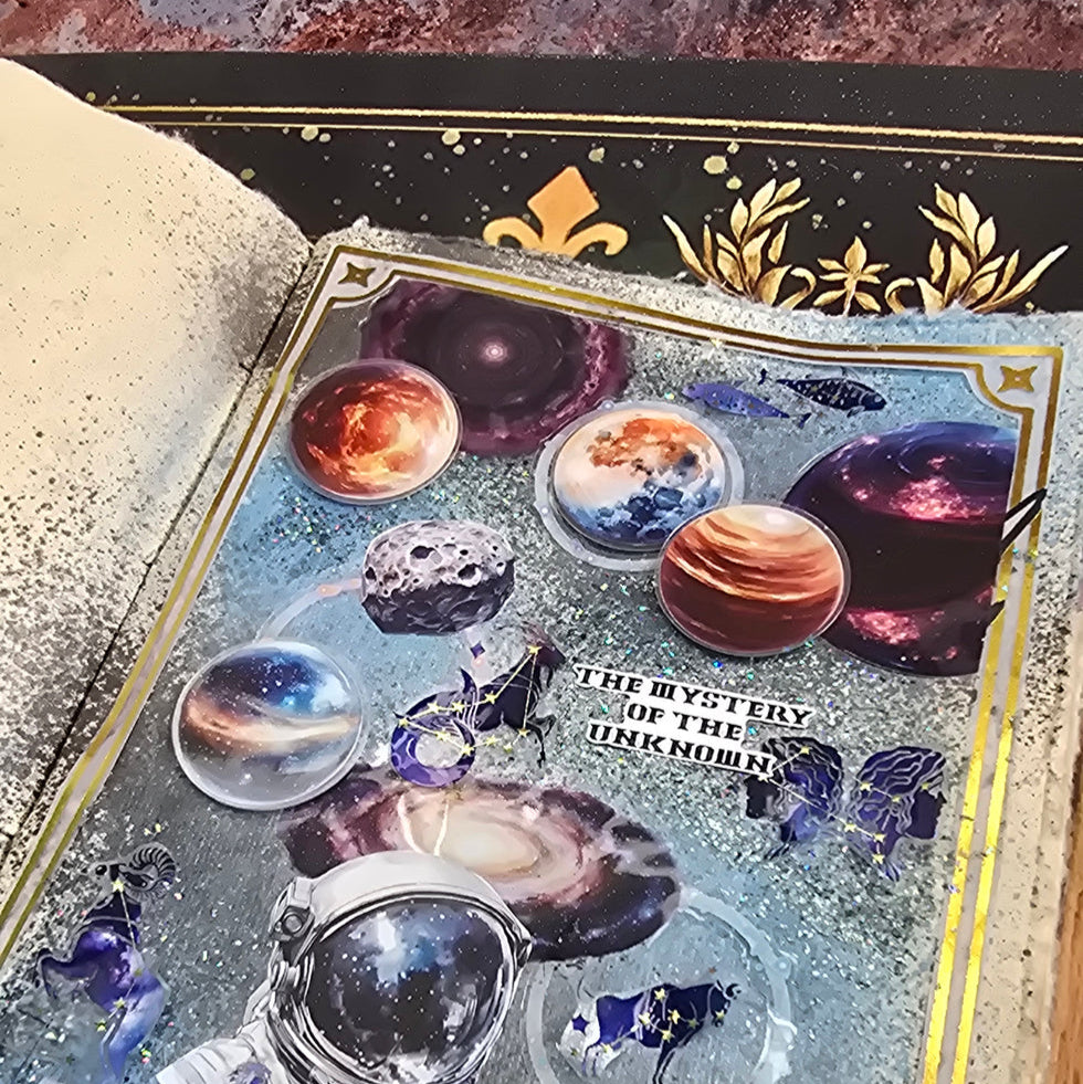 Atlas Stationers - CoraCreaCrafts Sticker Sheet - Going to Space - Stickers - Image 3