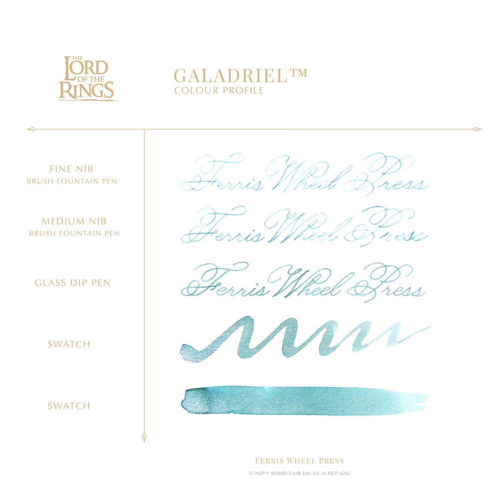 Ferris Wheel Press x The Lord of the Rings Galadriel Bijou Fountain Pen and Ink Set