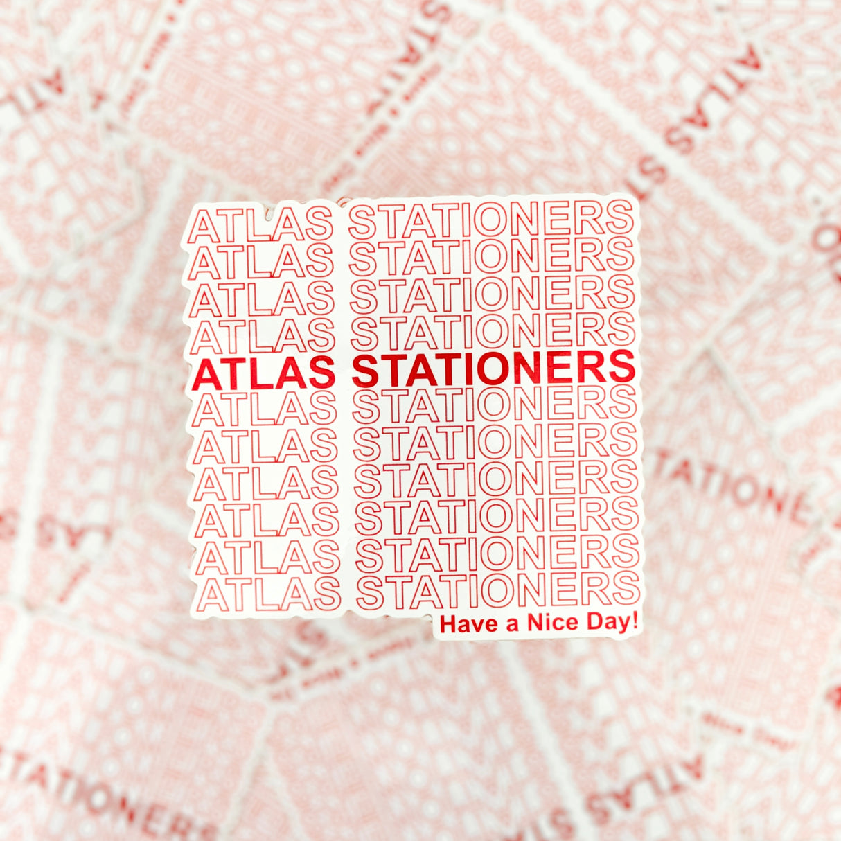 Atlas Stationers Sticker - Grocery Bag
