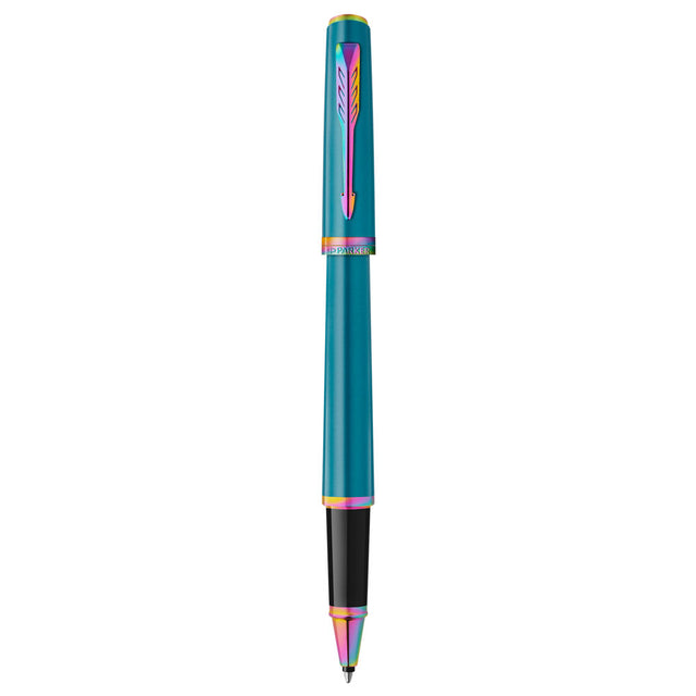 Parker Meridian Rollerball Pen - Teal with Rainbow Trim