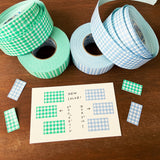 Stamp Marché Label Sticker - Gingham Check - Picnic Green