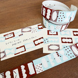 Stamp Marché Label Sticker - PopMix - Brown x Blue