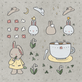 dana ate oatmeal! Bunny Washi Sticker Sheet