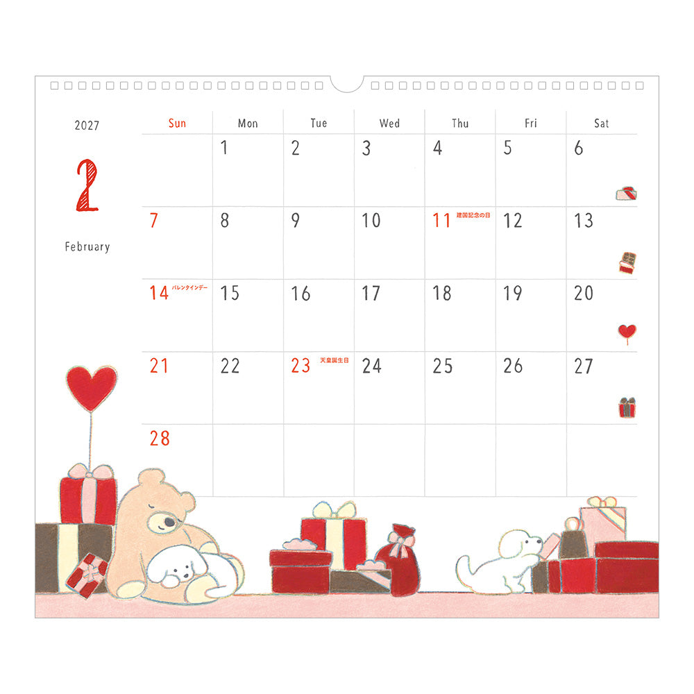 Midori Wall Calendar L - Dog