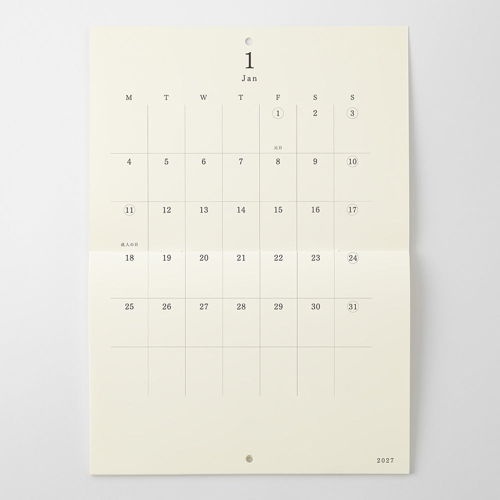 Midori MD Folded Wall Calendar - A4