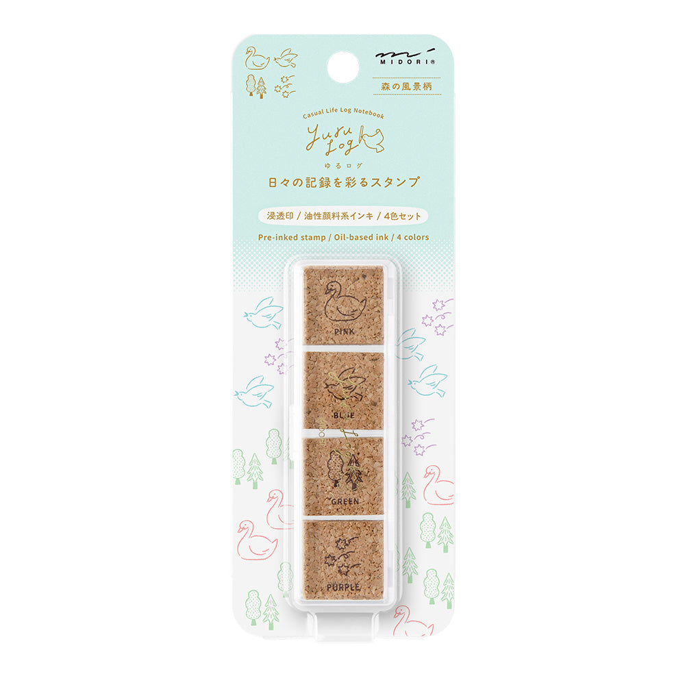 Midori Yuru Log Pre-inked Stamp