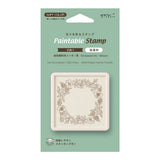 Midori Paintable Stamp Pre-Inked Soft Color - Floral Decoration Brown