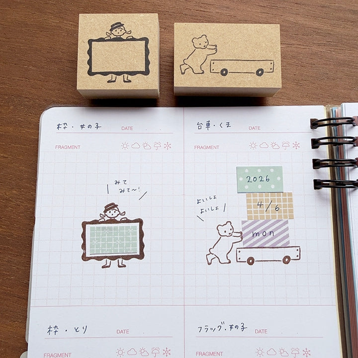 Stamp Marché Labetomo Stamp - Bear Cart