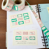 Stamp Marché Label Sticker - PopMix - Green x Pink
