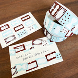 Stamp Marché Label Sticker - PopMix - Brown x Blue