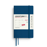 Weekly Planner 2027, 12 Months, English – Pocket (A6) Softcover Indigo