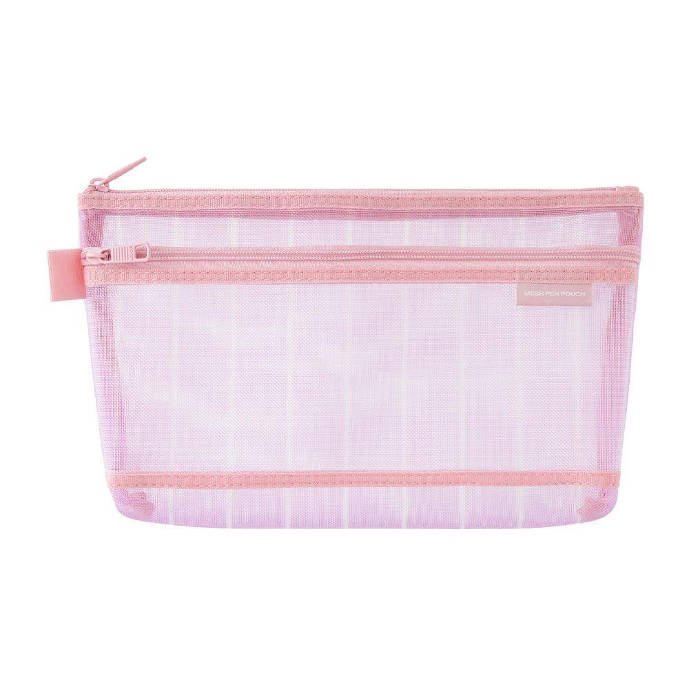 Midori Mesh Pen Pouch - Stripe Purple