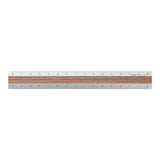 Midori Aluminum Wooden Ruler 15cm - Dark Brown