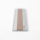 Midori Aluminum Wooden Ruler 15cm - Dark Brown
