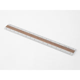 Midori Aluminum Wooden Ruler 15cm - Dark Brown