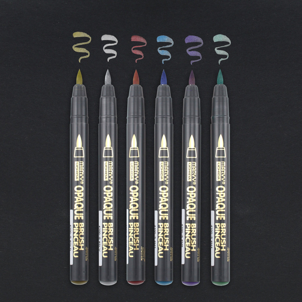 Marvy Uchida Opaque Brush Markers - Metallic
