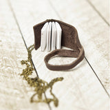 Mini Leather Journal Necklace: Copper / Bright White