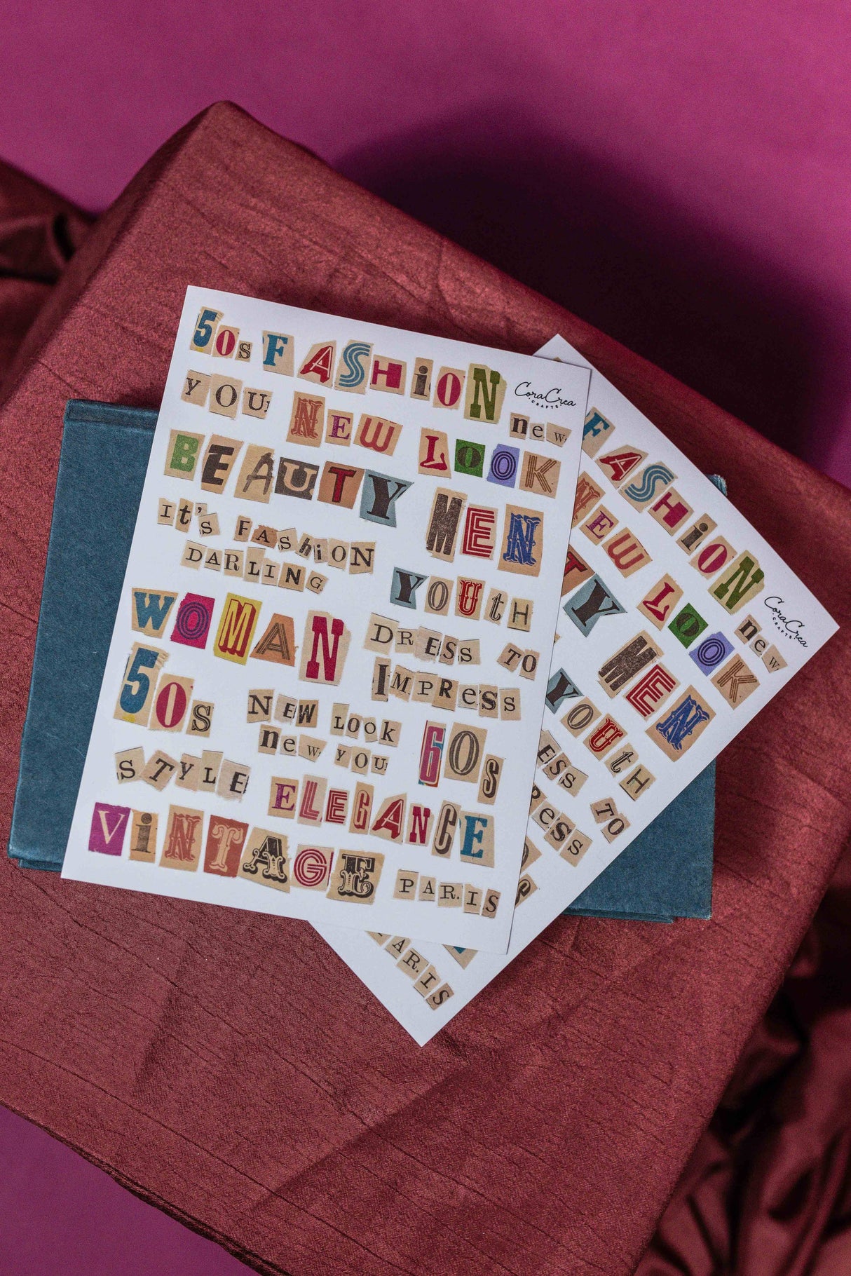 CoraCreaCrafts Magazine Letters Sticker Sheet