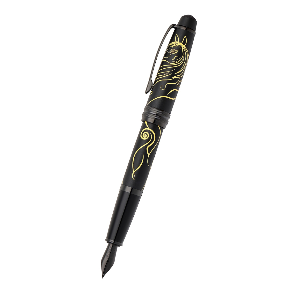 Cross Bailey Fountain Pen - Zodiac Year of the Horse Matte Black Lacquer