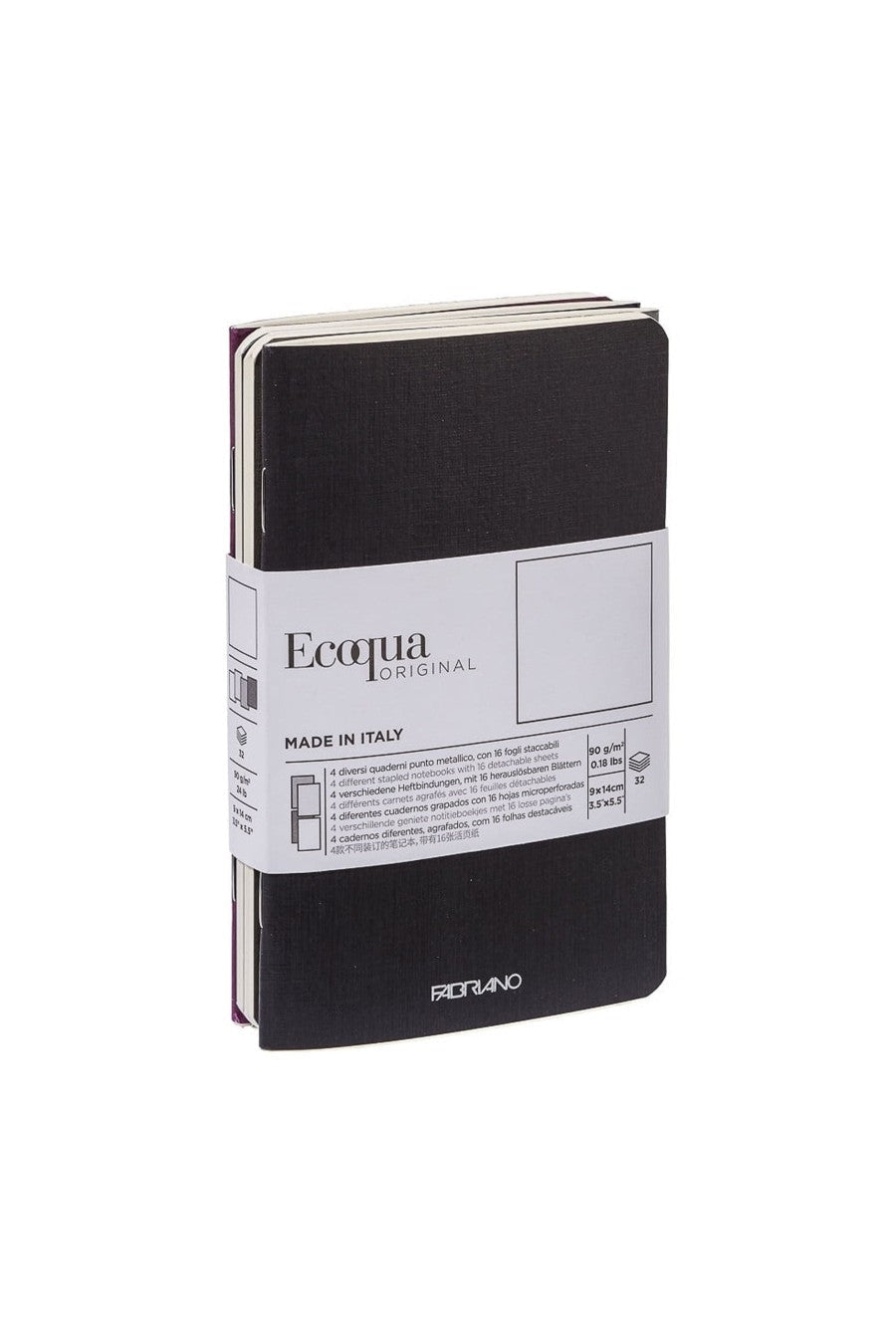 Fabriano Ecoqua Pocket-Sized Notebook - 4 Notebook Pack